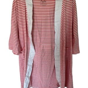 Women's Hooded Striped Lite Weight Jersey Robe